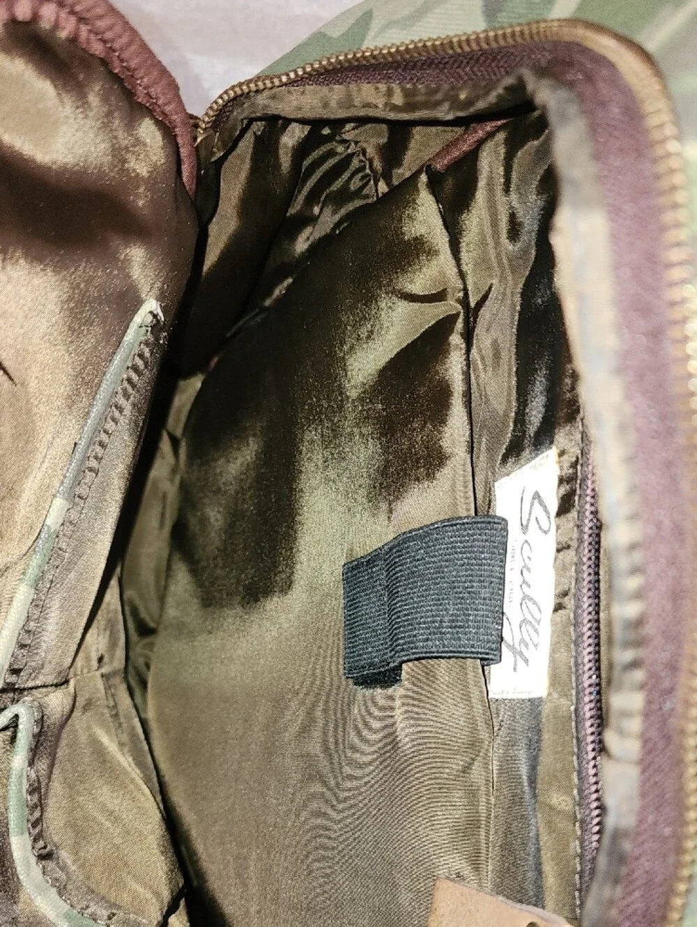 Scully Camouflage & Leather Ranger Canvas Backpack with Brown Trim